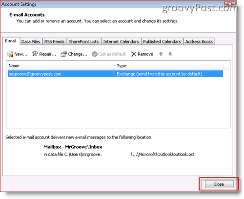 Dodaj skrzynkę pocztową do programu Outlook 2007:: groovyPost.com