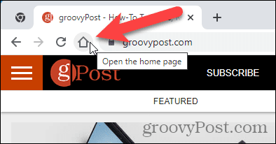 Strona główna wyświetlająca się po kliknięciu przycisku Strona główna w przeglądarce Chrome