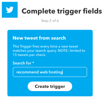 Utwórz aplet IFTTT, który jest wyzwalany przez wyszukiwanie na Twitterze.