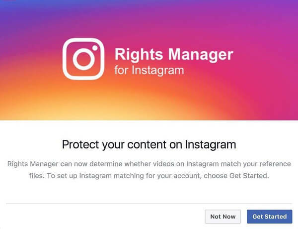 Wygląda na to, że Instagram włączył Menedżera praw dla Instagrama.