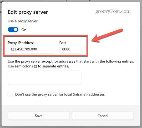 adres i port serwera proxy systemu Windows