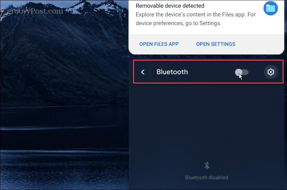 wyłącz Bluetooth na Chromebooku