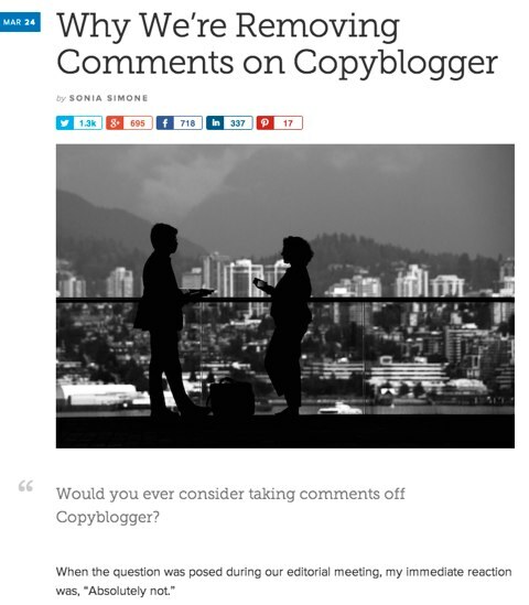 copyblogger usuwa komentarze