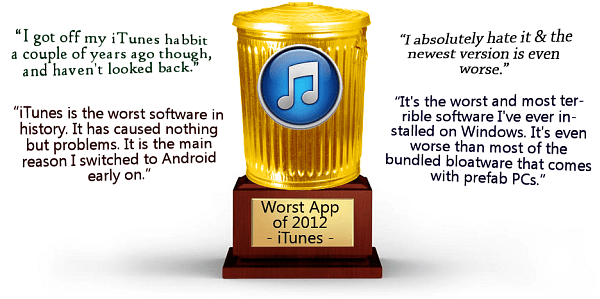 Najgorsze oprogramowanie iTunes