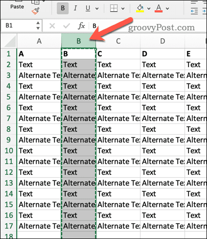 Wybierz nagłówek w Excelu