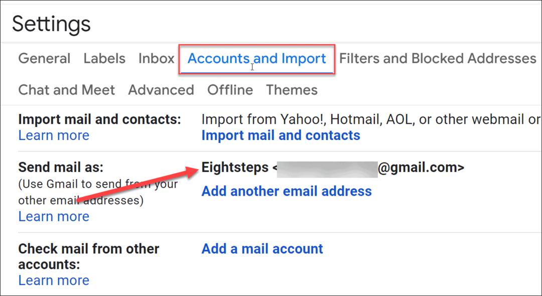 nowa nazwa wyświetlana gmail