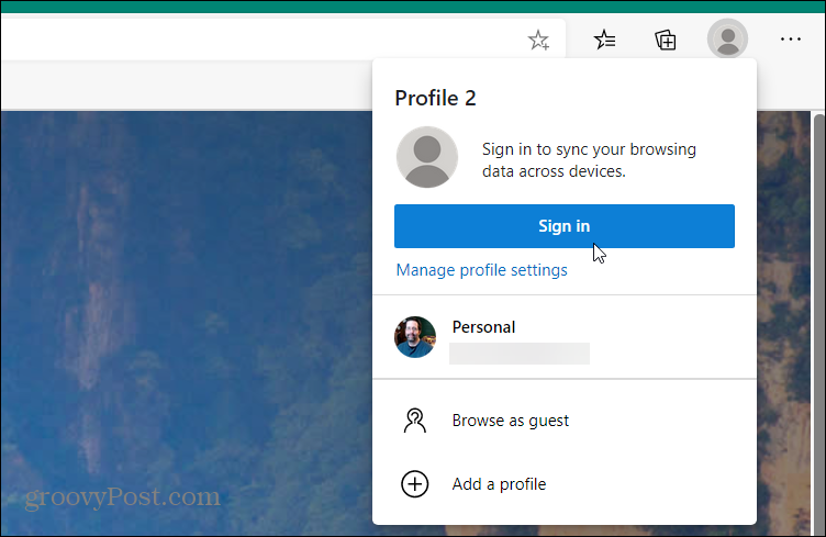 dodaj profil użytkownika Microsoft Edge