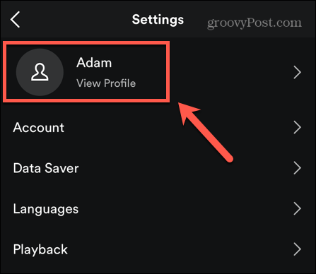 Spotify profil mobilny