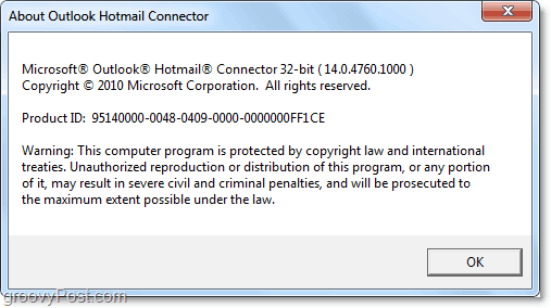 zobacz wersję konektora programu Hotmail Outlook 