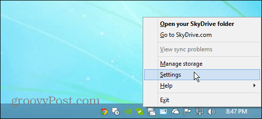 Ustawienia SkyDrive
