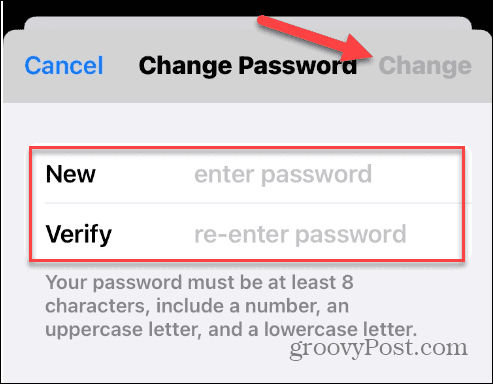 Zmień swoje hasło Apple ID