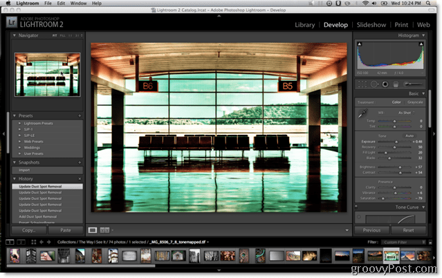 Ekran ustawień wstępnych Adobe Lightroom 2
