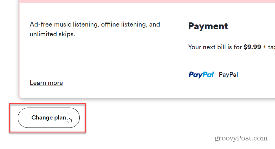 Zmień metodę płatności na Spotify