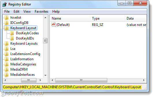 układ klawiszy rejestru systemu Windows 7