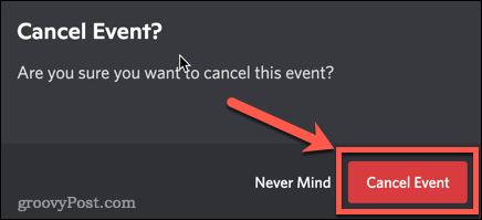 Anuluj wydarzenie na Discord