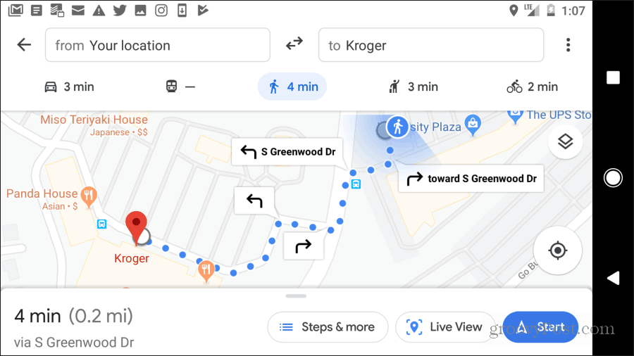 mapy google wskazówki piesze
