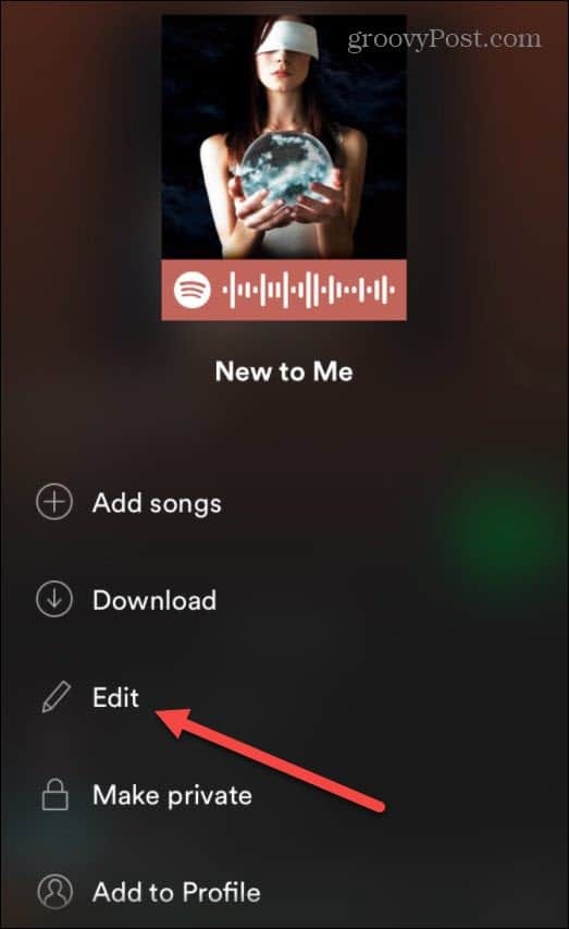 Edytuj playlistę Spotify