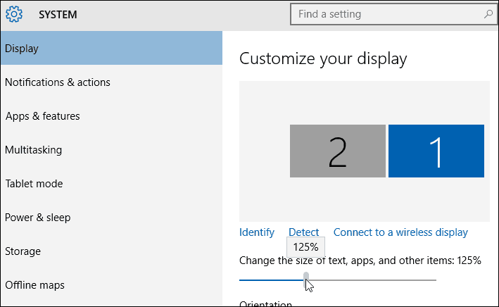 Ustawienia rozmiaru tekstu Windows 10
