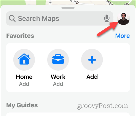 ikona konta w Apple Maps