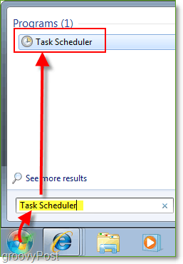 Zrzut ekranu: Windows 7 Launch Task Scheduler
