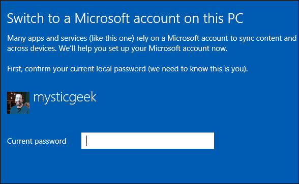 Przełącz na konto Microsoft