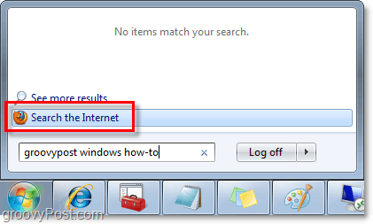 wykonuj wyszukiwania systemu Windows 7 i wyszukiwania internetowe w polu wyszukiwania orb menu Start