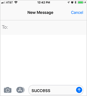 To jest zrzut ekranu następnej wiadomości tekstowej. Użytkownik wpisał słowo kluczowe „sukces”, aby wywołać odpowiedź z automatycznego lejka sprzedażowego. Oli Billson stosuje tę taktykę w swojej strukturze ścieżki telefonu.
