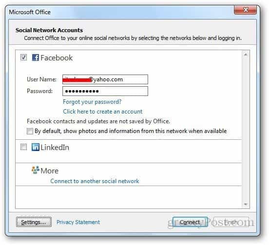 Outlook sieci społecznościowych 4