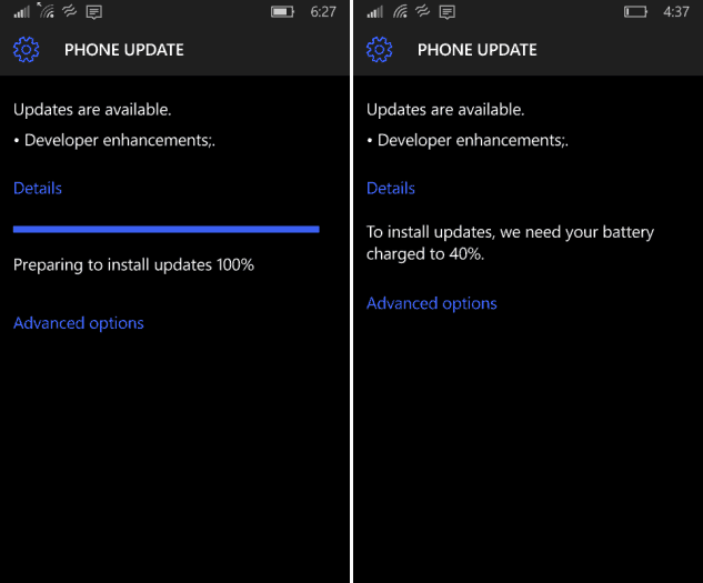 Windows 10 Mobile Preview pobiera aktualizację programisty