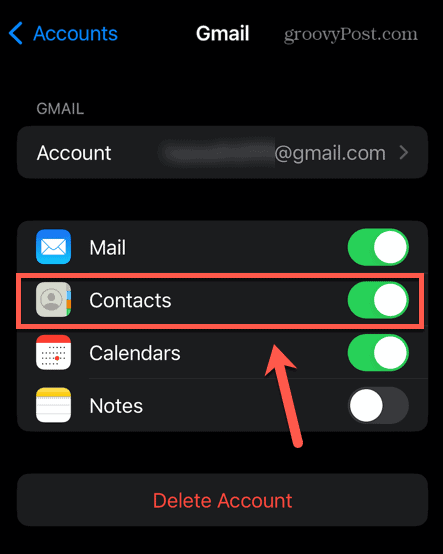 kontakty gmail na iPhonie