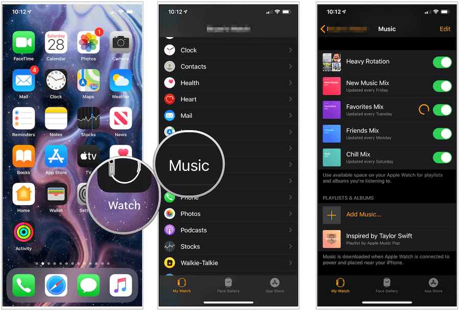 Aplikacja muzyczna Apple Watch