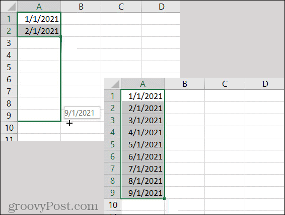 Wzorzec daty autouzupełniania programu Excel