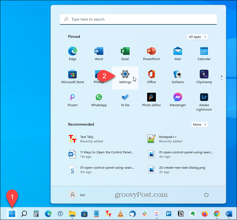 Otwórz aplikację Ustawienia w systemie Windows 11