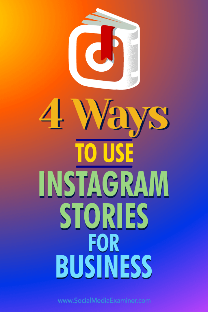 Wskazówki dotyczące czterech sposobów wykorzystania Historii na Instagramie do angażowania potencjalnych klientów.