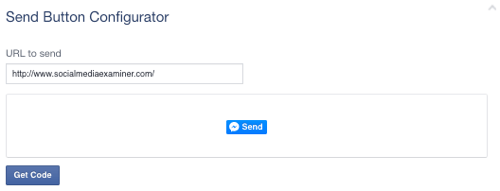 przycisk wysyłania na Facebooku ustawiony na adres URL