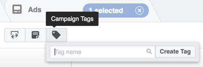 W edytorze Power kliknij przycisk Tagi kampanii.