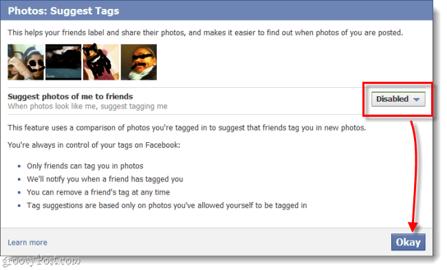 Wyłącz rekomendacje tagów ze zdjęciami na Facebooku i „Zapisz swoją twarz”