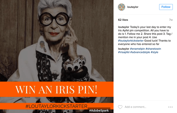 W przypadku konkursu na hashtag na Instagramie poproś użytkowników o opublikowanie zdjęcia wraz z hashtagiem kampanii.