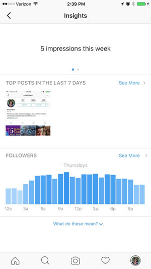 statystyki profilu biznesowego na Instagramie