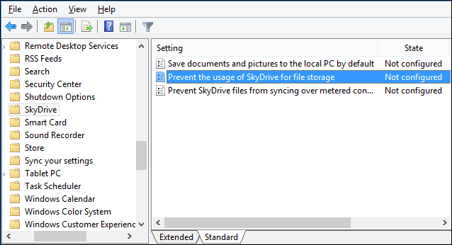 Jak ukryć lub wyłączyć SkyDrive / OneDrive w systemie Windows 8.1
