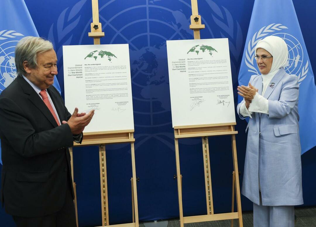 Emine Erdoğan spotkała się z sekretarzem generalnym ONZ w ramach projektu zero waste