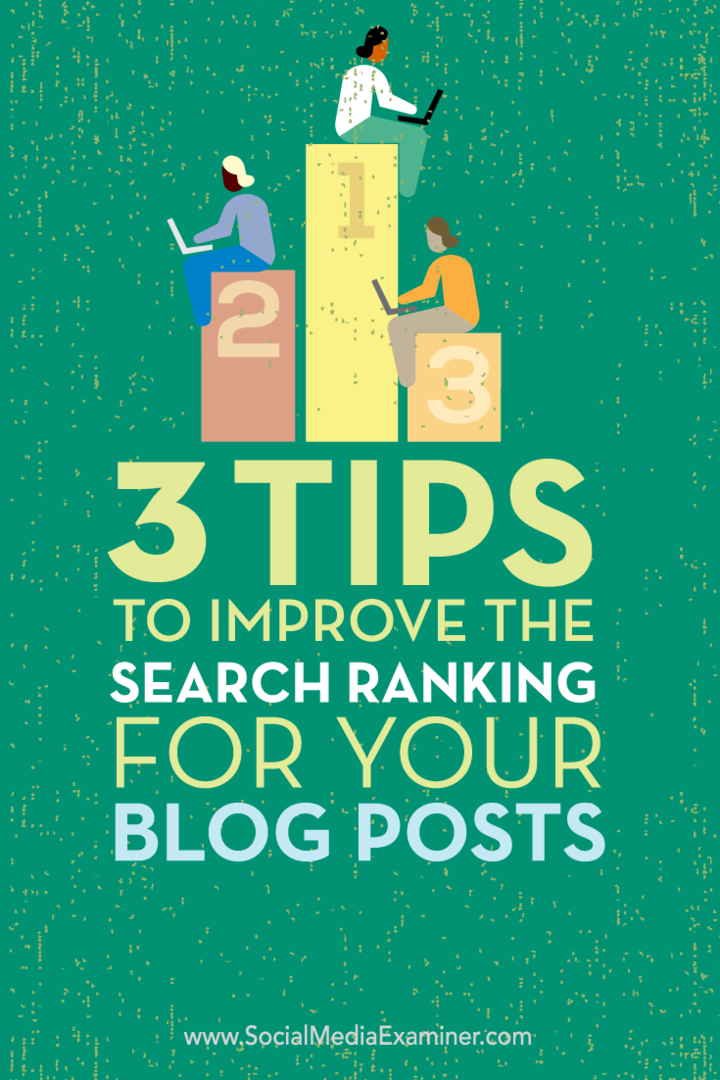 Wskazówki dotyczące trzech sposobów ulepszania rankingu wyszukiwania dla postów na blogu.