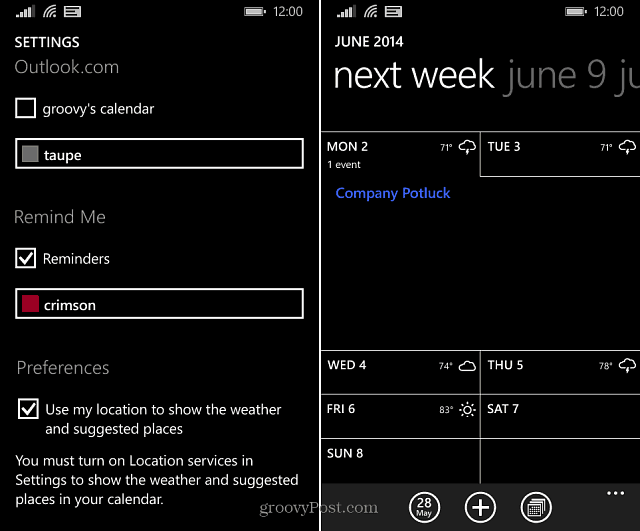 Windows Phone 8.1 Wskazówka: Wyświetlaj pogodę bezpośrednio w kalendarzu
