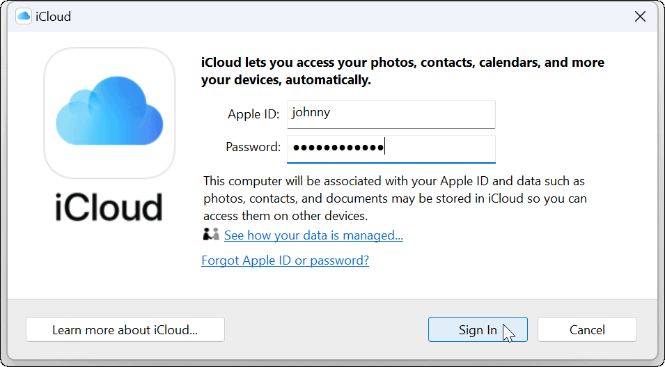 Połącz Apple iCloud z aplikacją Zdjęcia systemu Windows 11