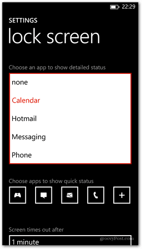 Windows Phone 8 dostosowuje szczegółowy stan aplikacji blokady ekranu