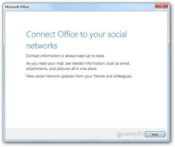Outlook sieci społecznościowych 2