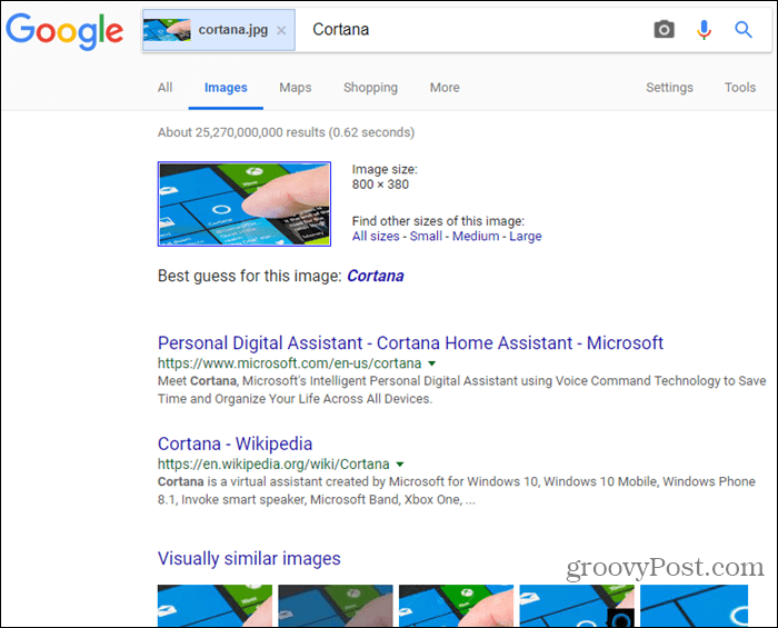 Wyniki wyszukiwania grafiki w Google