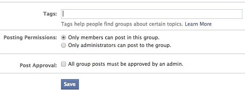 uprawnienia grupy na Facebooku