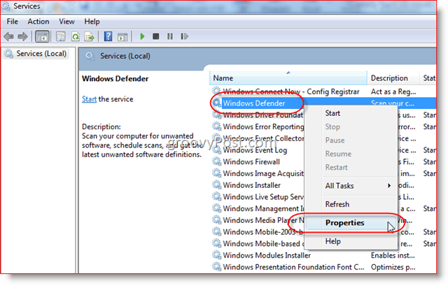 Wyłącz usługę Windows Defender w systemie Windows Server 2008 lub Vista:: groovyPost.com