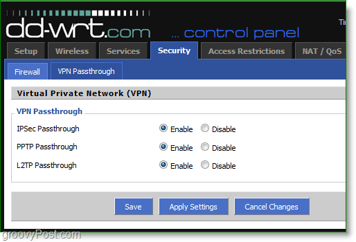 włącz przekazywanie VPN na routerze